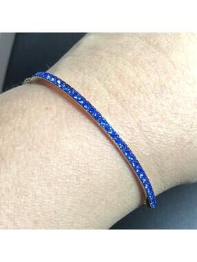 6335 Michael Kors goldtone Brilliance Blue crystal slider adjustable Bracelet